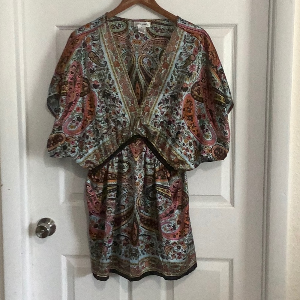 Ultra Pink Multicolor Paisley tunic Top